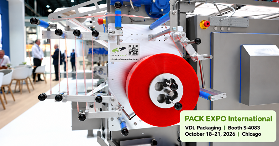 Resealable doypack with Supertape on display at PACK EXPO 2026
